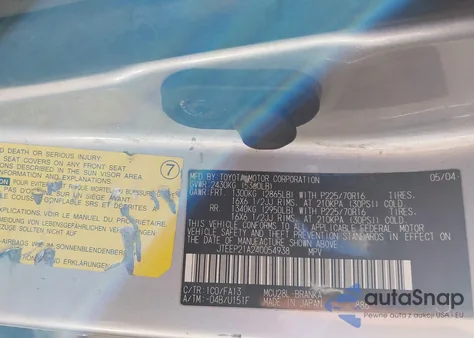 2004 Toyota Highlander V6 из США, поврежденный, VIN JTEEP21A240054938